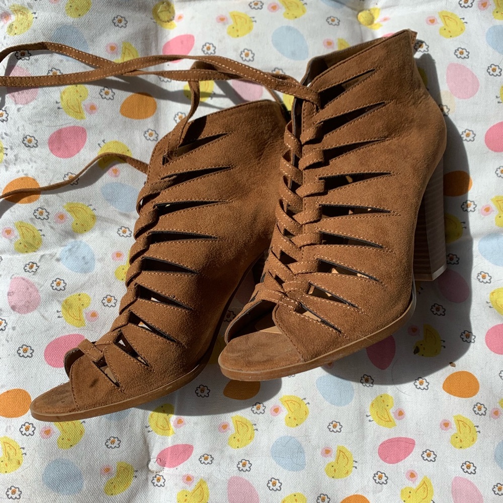 Melrose and Market Suede Gladiator Heels